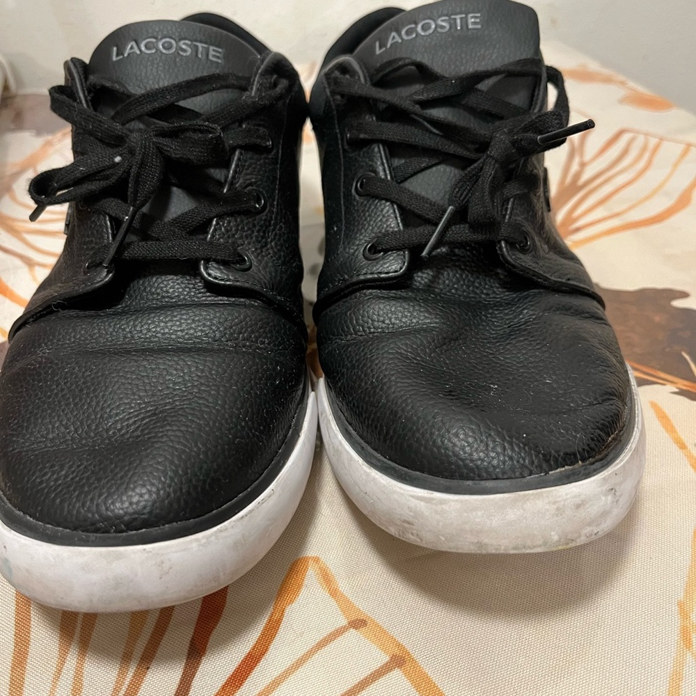 Lacoste Black and White Casual Shoes